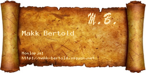 Makk Bertold névjegykártya